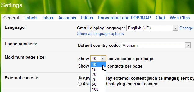 Tăng tốc tải thư trong Gmail ảnh 4