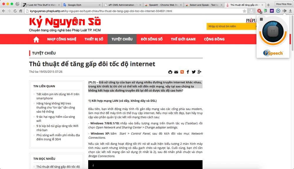 Chuyển văn bản thành giọng nói trên Chrome ảnh 1 Chuyển văn bản thành giọng nói trên Chrome ảnh 1