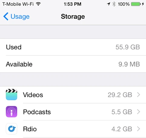 Những việc cần làm khi iPad, iPhone bị đầy bộ nhớ ảnh 1