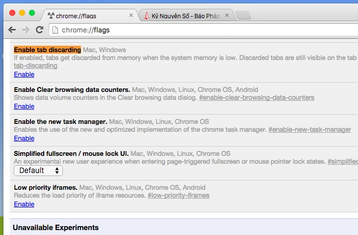 Thủ thuật giúp Google Chrome đỡ “ngốn” RAM ảnh 2 Thủ thuật giúp Google Chrome đỡ “ngốn” RAM ảnh 2