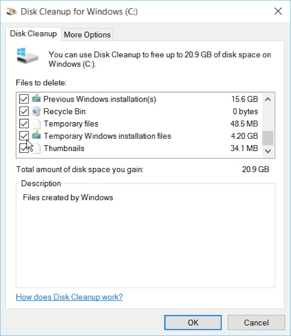 Lấy lại dung lượng ổ cứng sau khi nâng cấp Windows 10 ảnh 3