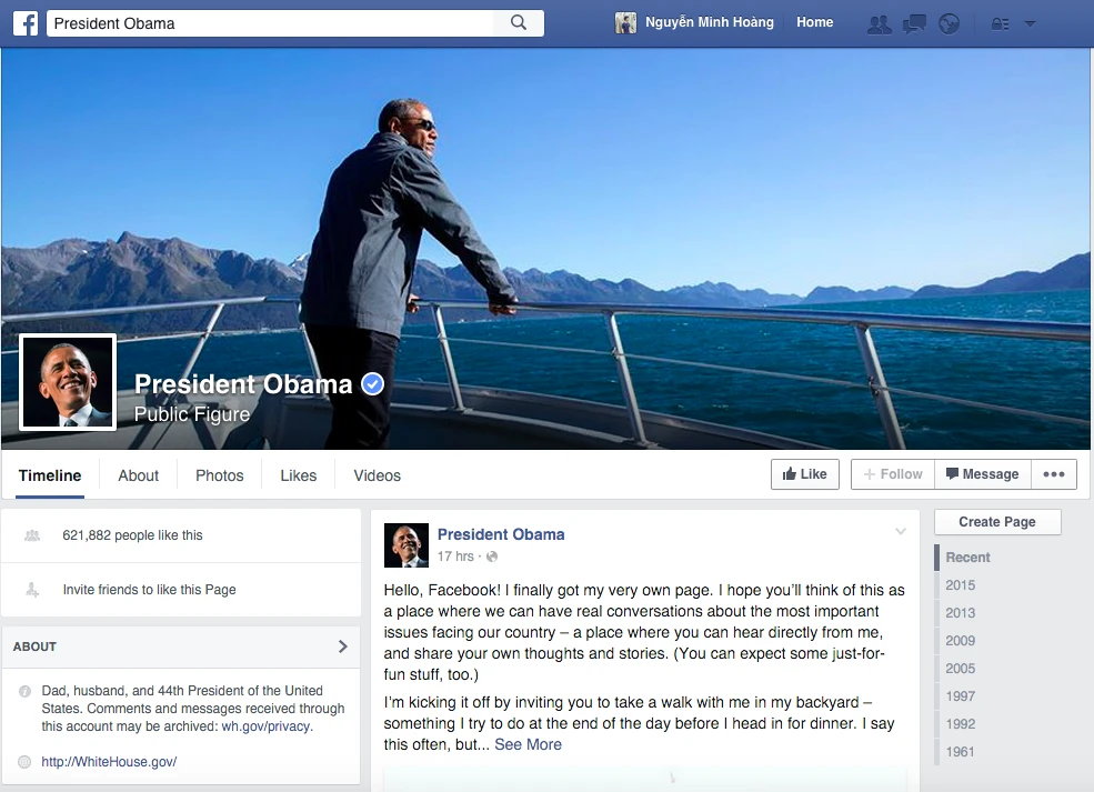Tổng thống Obama tập tành xài Facebook ảnh 1