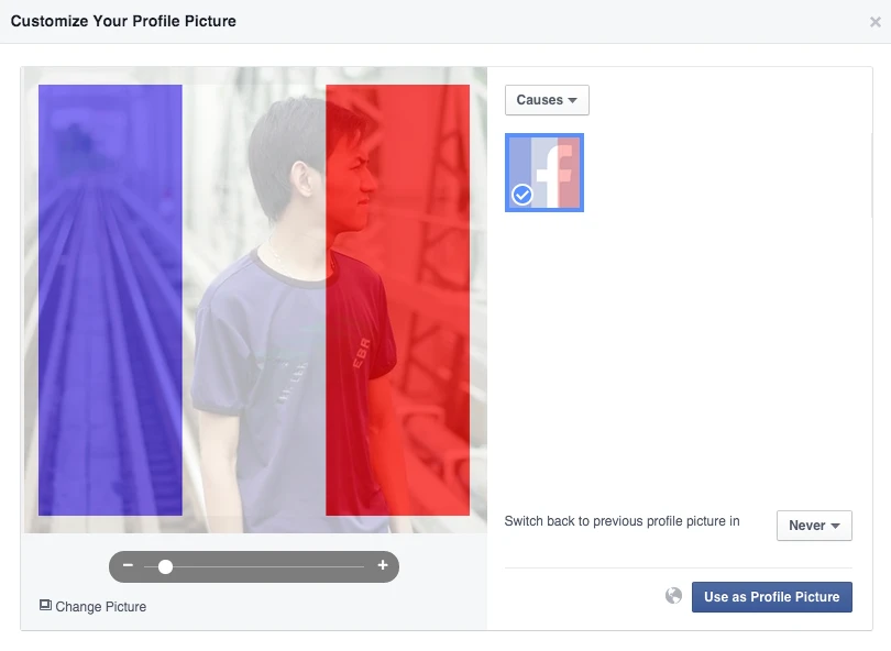 Cách đổi avatar Facebook để cầu nguyên cho nước Pháp ảnh 1