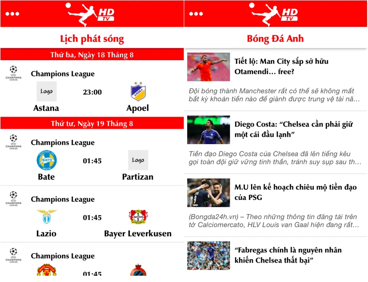 Không bỏ lỡ các trận cầu đỉnh cao với Bongda HD TV ảnh 2