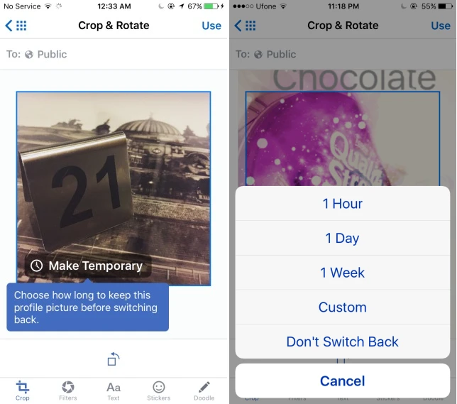 Thiết lập ảnh đại diện tạm thời trên Facebook ảnh 1