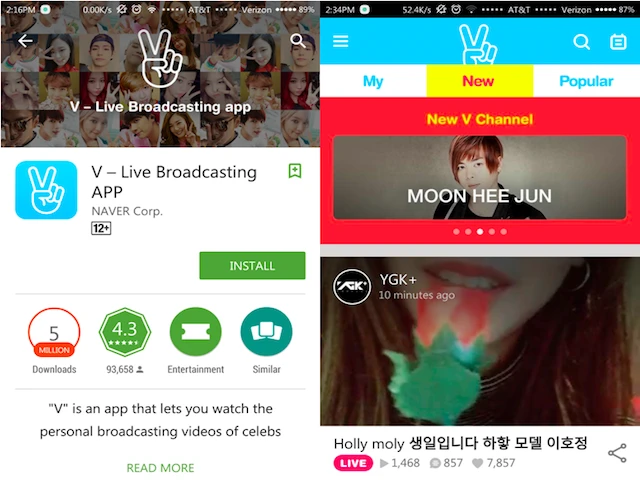 Gặp gỡ thần tượng âm nhạc trực tiếp với V Live ảnh 1