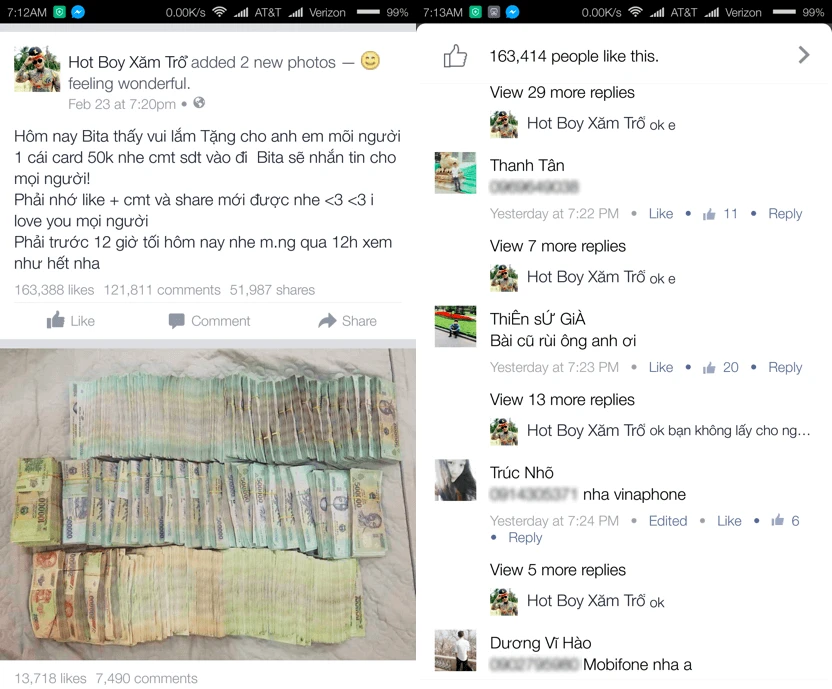 Trò lừa tặng card trên Facebook lại tái diễn ảnh 1