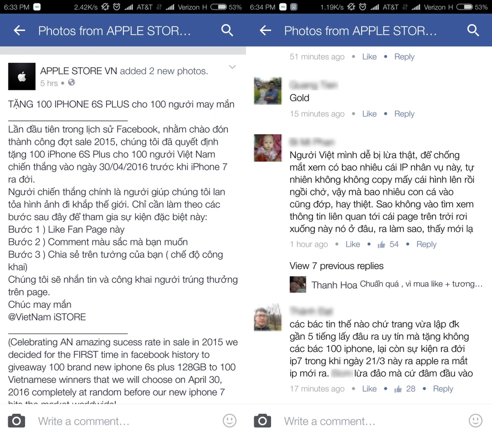 Xuất hiện chiêu lừa tặng 100 chiếc iPhone 6S Plus ảnh 1