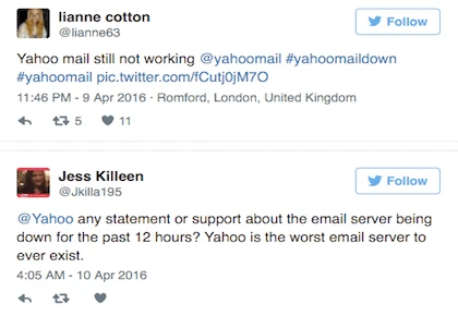 Yahoo Mail gặp sự cố nghiêm trọng hơn 12 tiếng ảnh 1