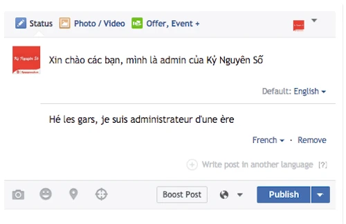 Dịch ngôn ngữ trên Facebook