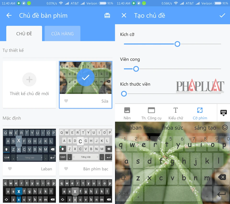 Tự thiết kế giao diện bàn phím hoặc chèn ảnh nền bất kì