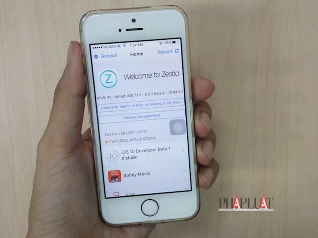 Zestia cung nhiều ứng dụng mà không cần Jailbreak