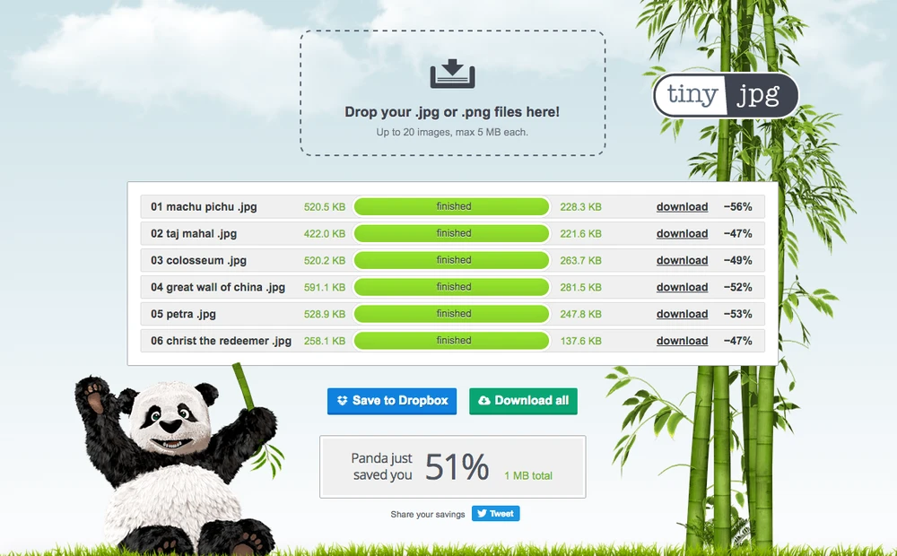 Nén ảnh trực tuyến với Tinypng