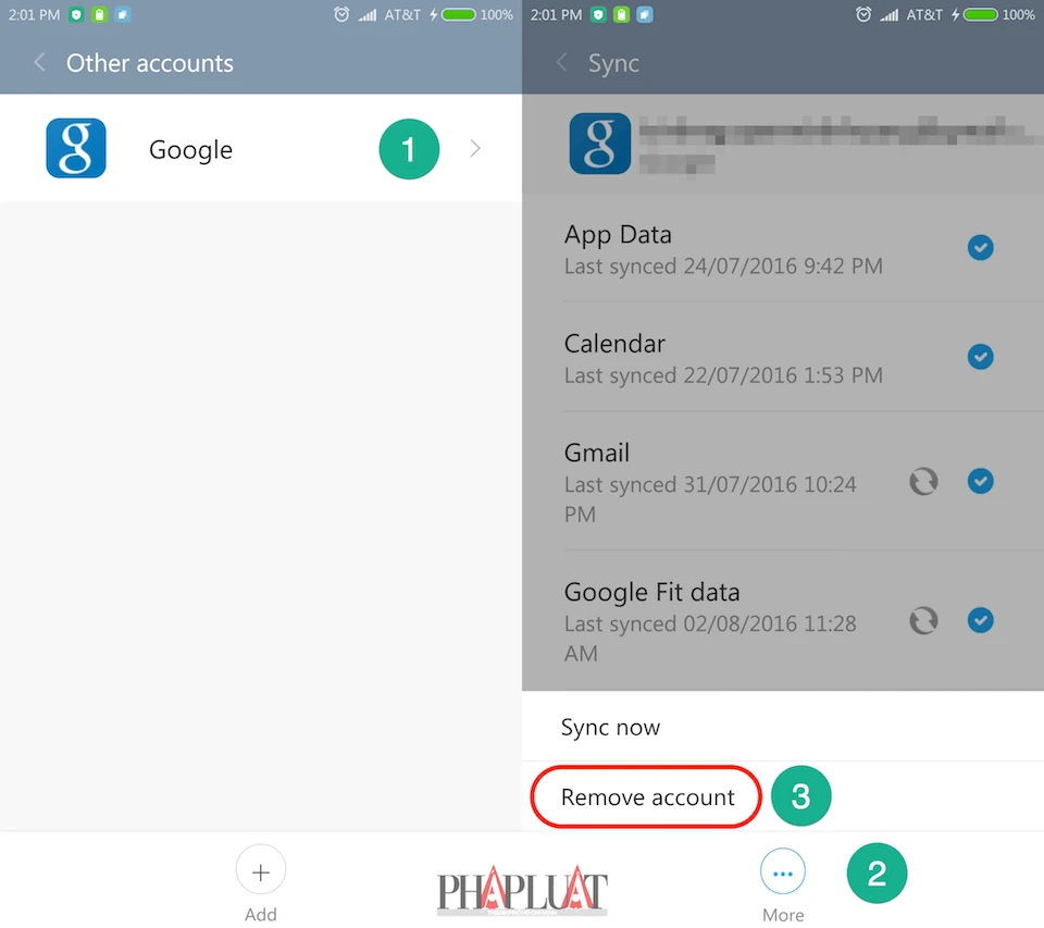Xóa tài khoản cũ và đăng nhập lại