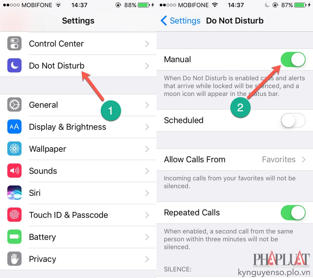 ngừng làm phiền