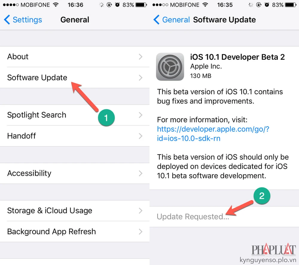 Apple tung ra bản cập nhật iOS 10.1 Beta 2 ảnh 1