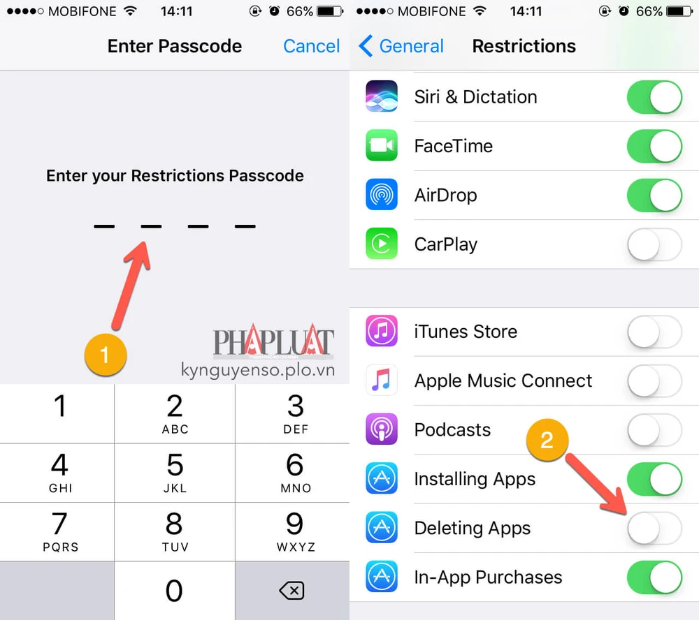 deleting apps iphone