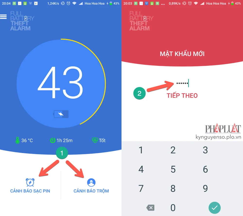Pin Đầy & Báo Trộm