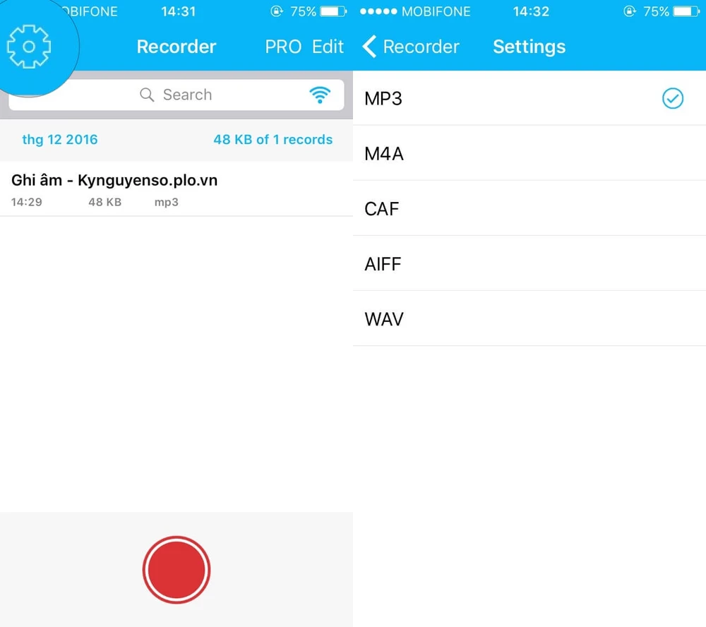 ghi âm cuộc gọi trên iphone