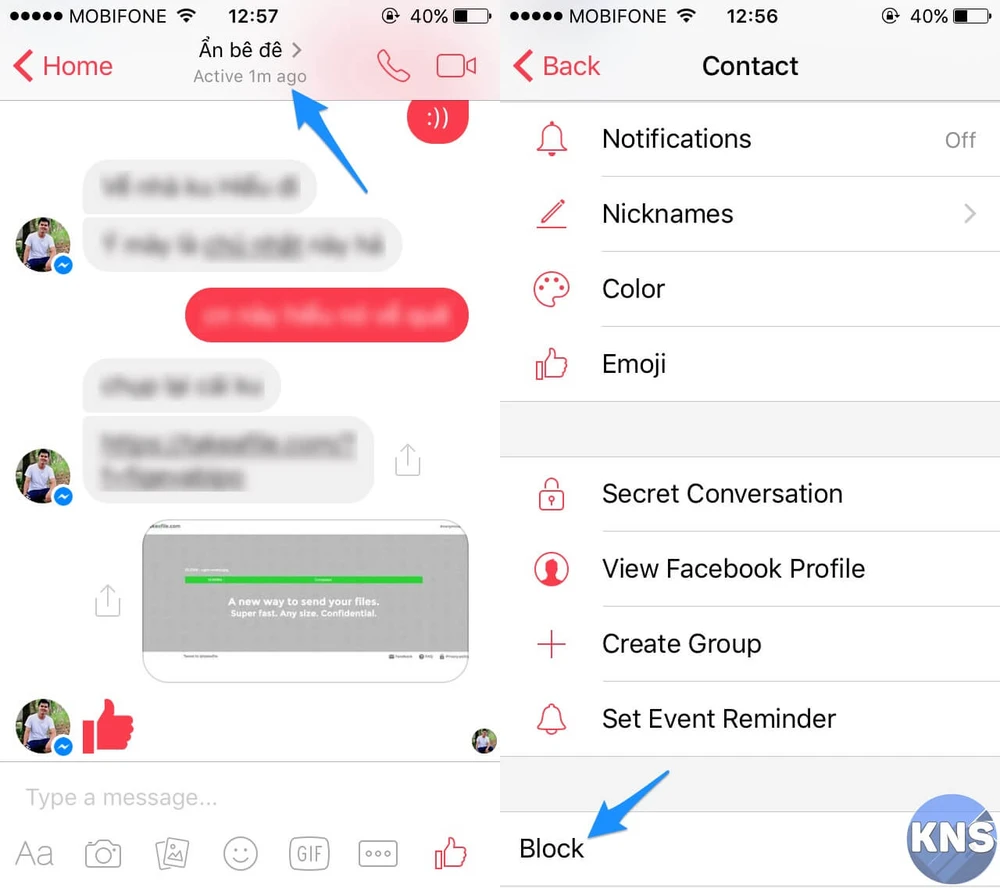 chặn tin nhắn trên facebook messenger