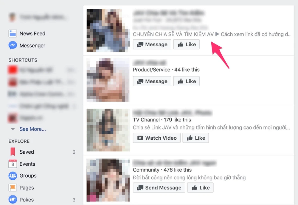 Phim ảnh khiêu dâm xuất hiện tràn lan trên Facebook