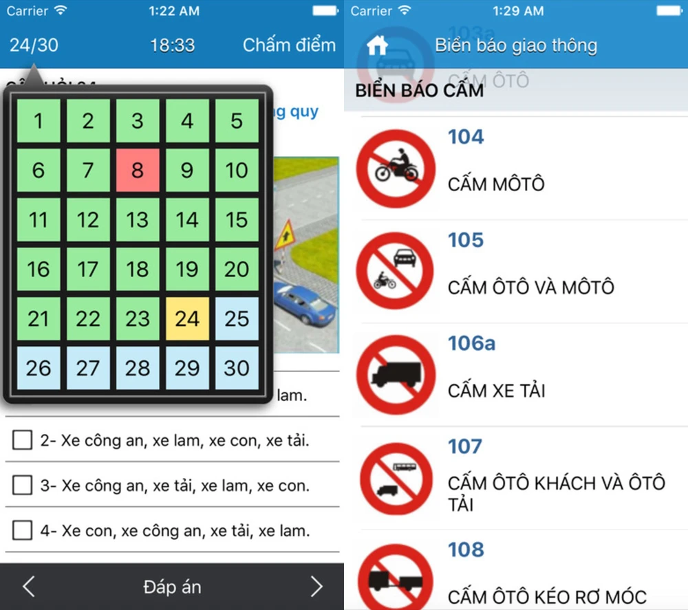 Ứng dụng hỗ trợ ôn thi giấy phép lái xe toàn tập