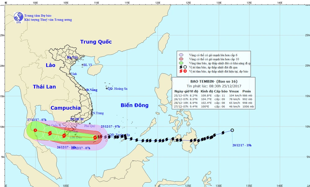 Cách theo dõi đường đi của cơn bão Tembin ảnh 2