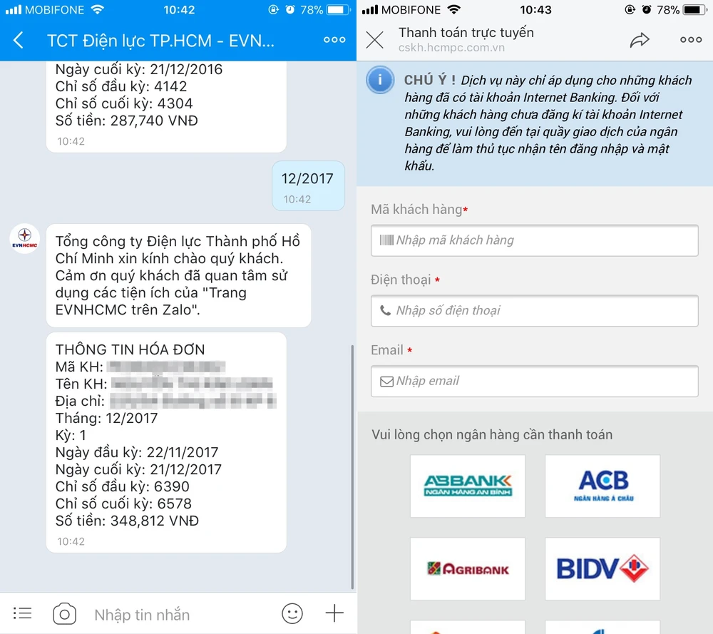 Cách tra cứu tiền điện qua Messenger và Zalo ảnh 2 Cách tra cứu tiền điện qua Messenger và Zalo ảnh 2