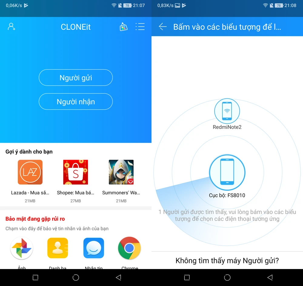 Cách chuyển dữ liệu từ smartphone cũ sang mới