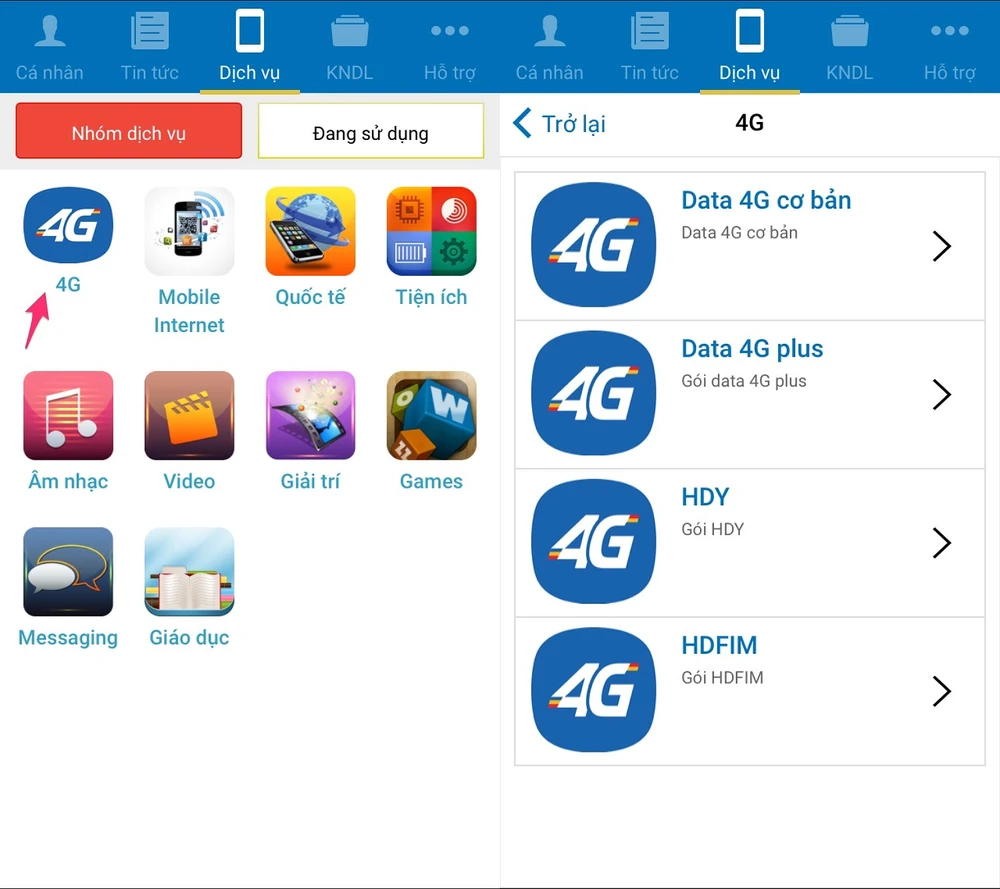 Cách đăng kí các gói cước 4G giá rẻ của MobiFone