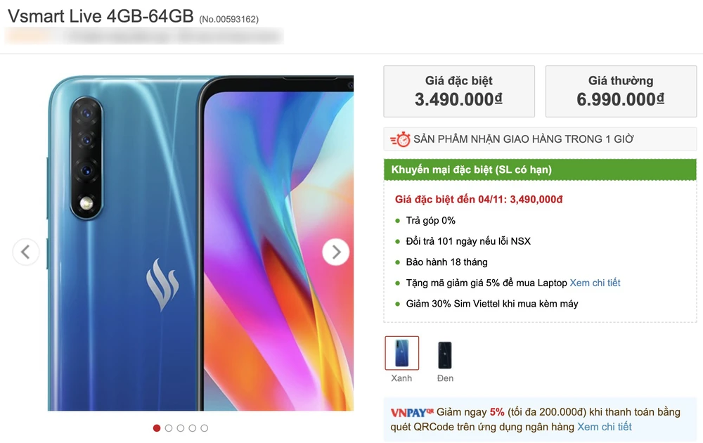 Vsmart Live bất ngờ giảm giá chỉ còn 3,2 triệu đồng