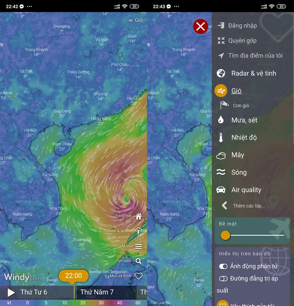 Cách theo dõi đường đi của cơn bão số 6 (Nakri)