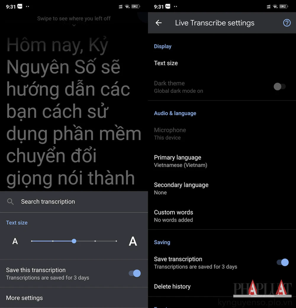 google-live-transcrible
