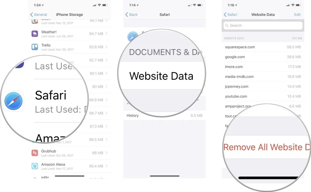 xoa-du-lieu-tren-safari