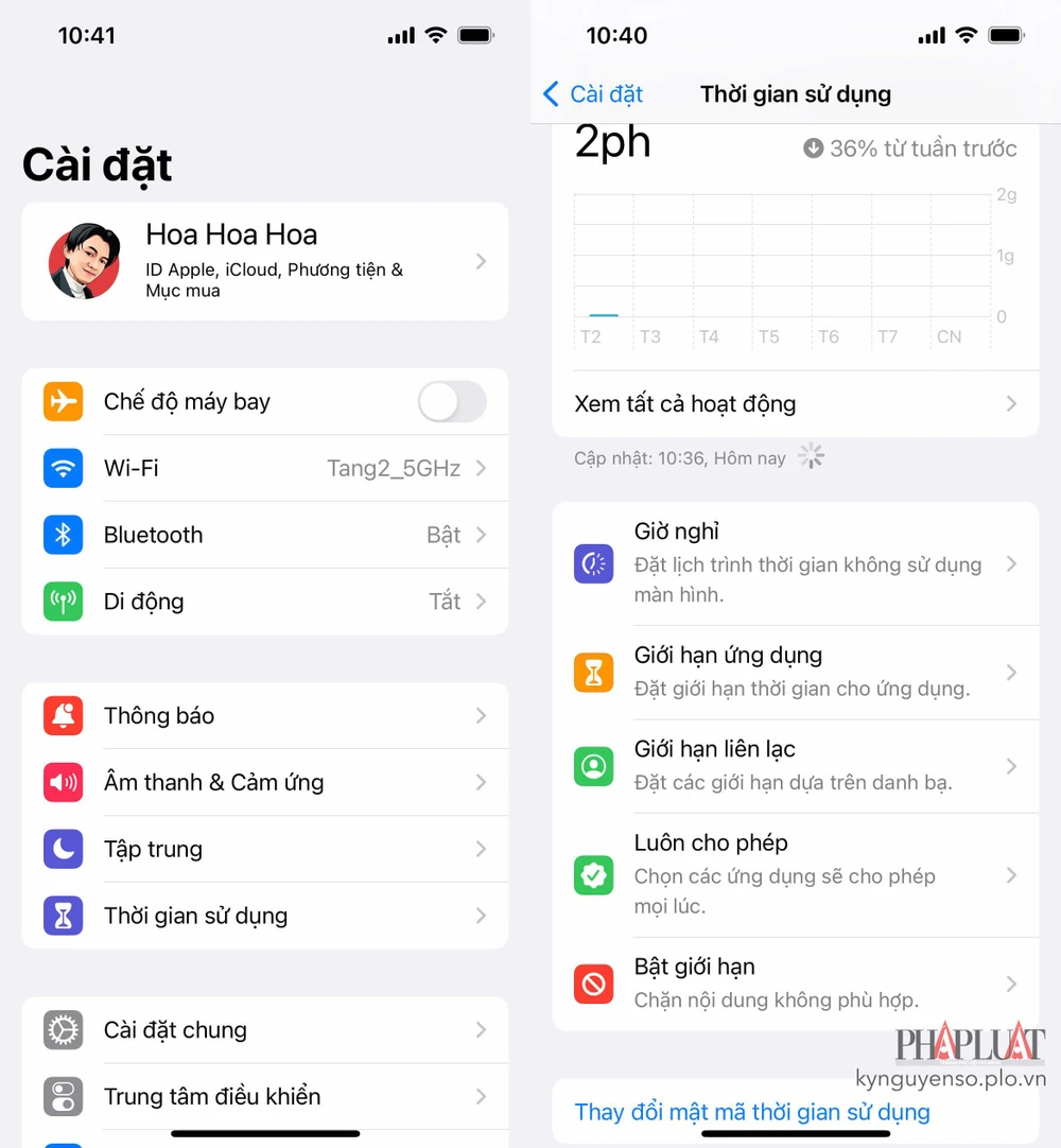 Kích hoạt tính năng Screen Time trên iPhone. Ảnh: MINH HOÀNG