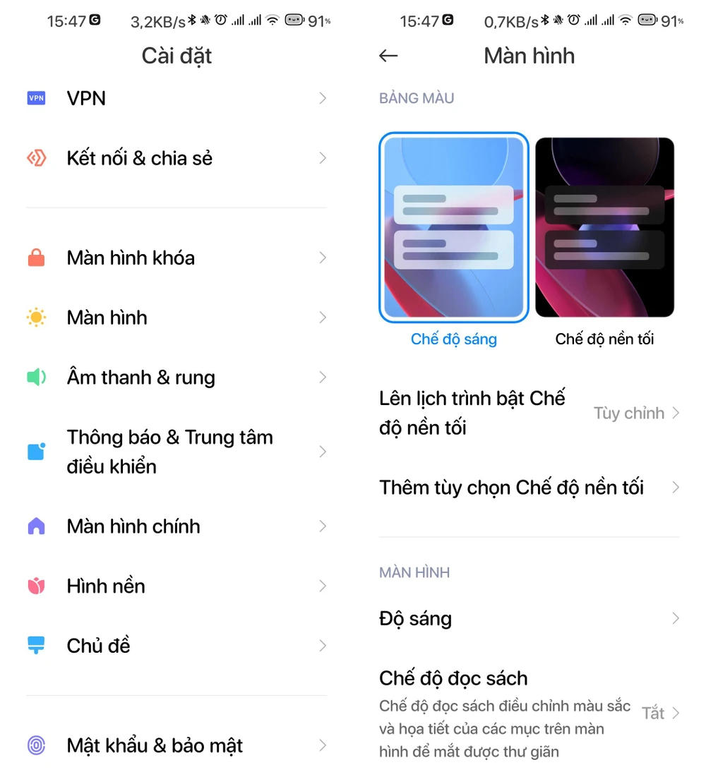 Kích hoạt chế độ đọc sách trên các thiết bị Android. Ảnh: MINH HOÀNG