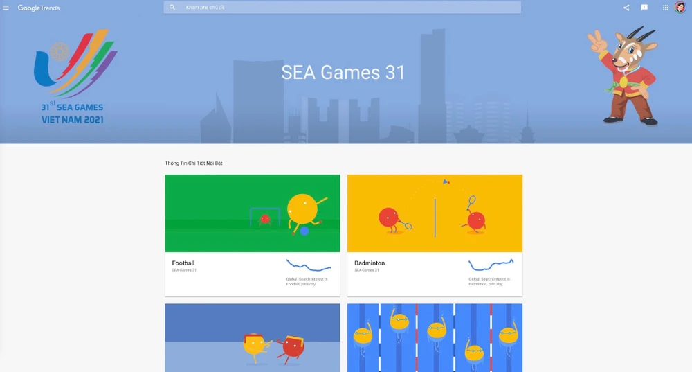 Google ra mắt trang web riêng dành cho SEA Games 31. Ảnh: TIỂU MINH