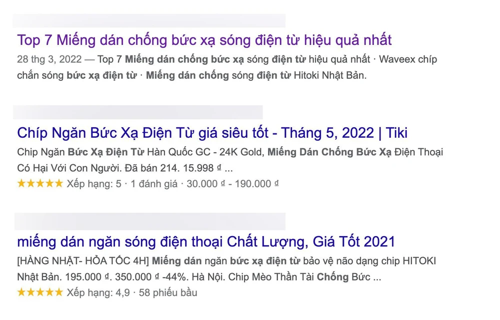 Miếng dán chống bức xạ điện từ được bán rất nhiều trên mạng
