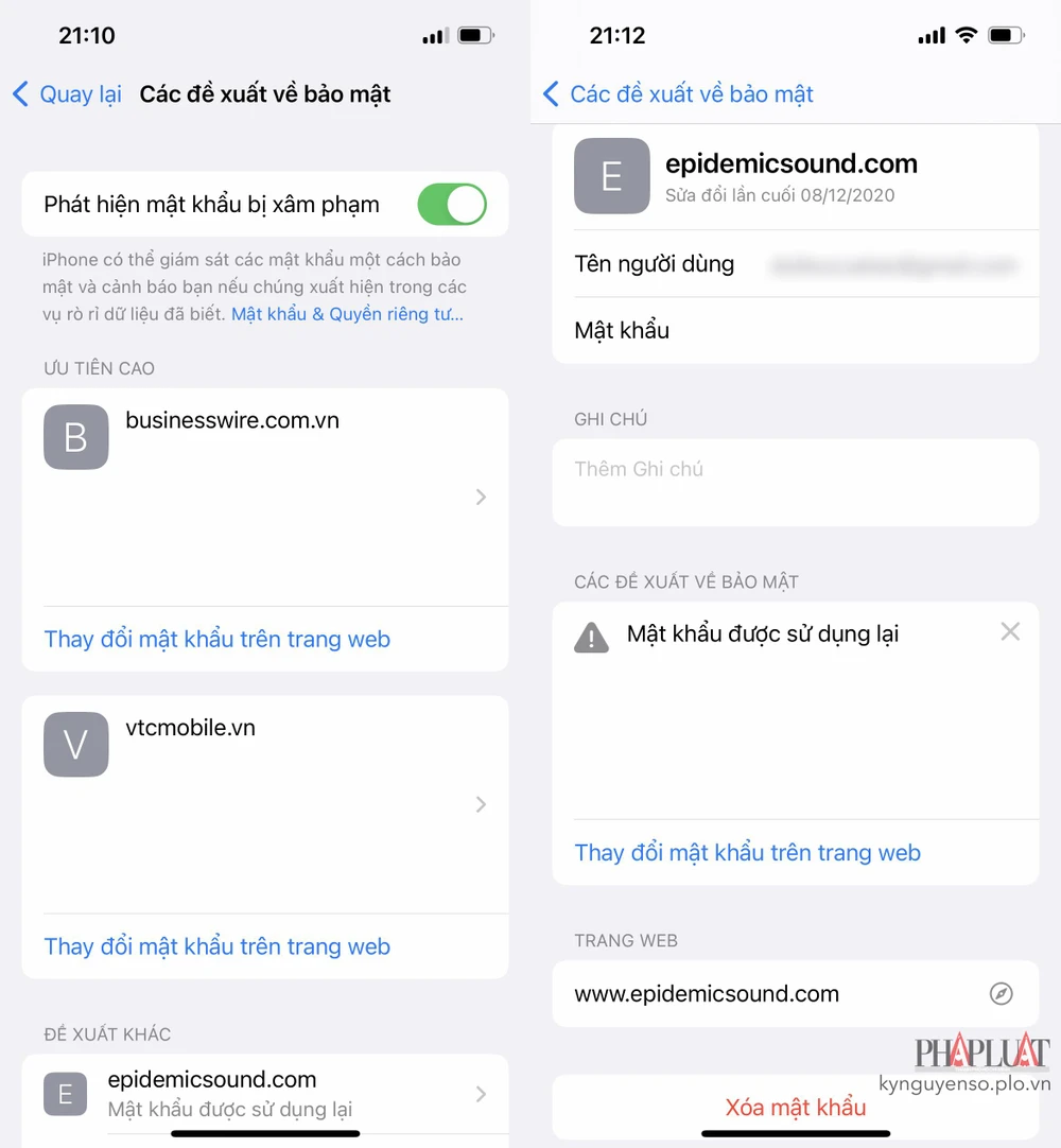 Người dùng nên đổi mật khẩu ngay lập tức đối với những tài khoản bị rò rỉ thông tin. Ảnh: MINH HOÀNG