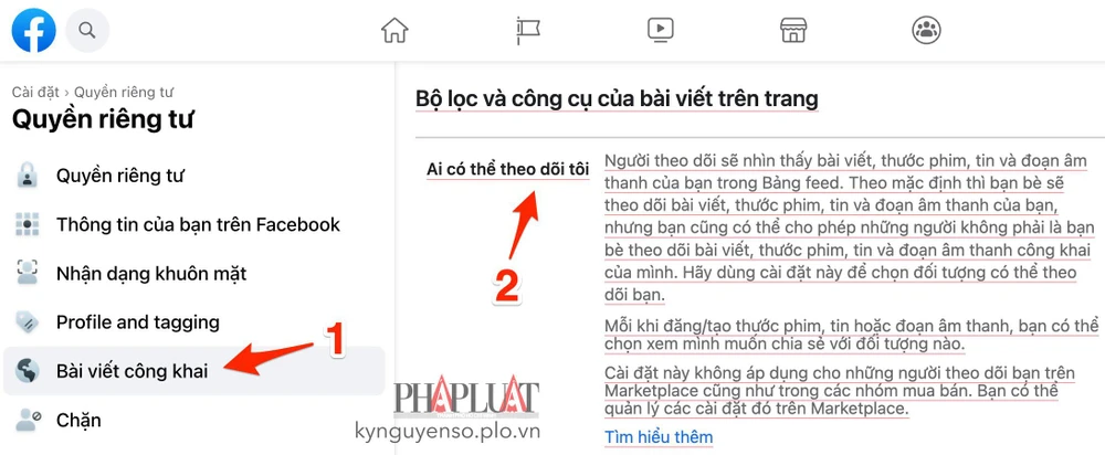 Cho phép người khác theo dõi trên Facebook. Ảnh: MINH HOÀNG