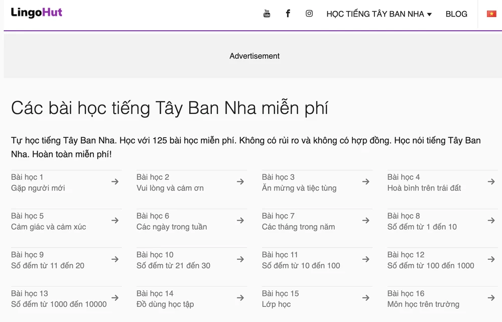 LingoHut cung cấp các bài học đơn giản theo nhiều chủ đề khác nhau. Ảnh: TIỂU MINH