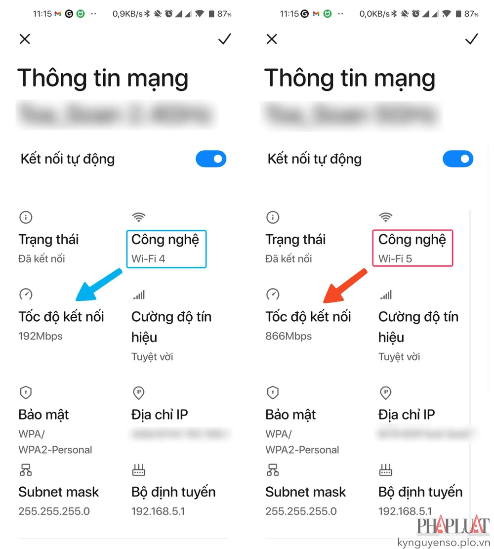 toc-do-wifi-2-bang-tan-2.4-vs-5-ghz Tốc độ giữa băng tần 2.4 GHz và 5 GHz. Ảnh: MINH HOÀNG