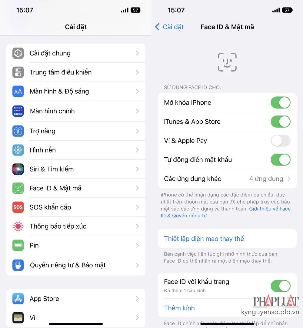 Sử dụng passcode (mật mã) để mở khóa iPhone thay vì Face ID. Ảnh: MINH HOÀNG