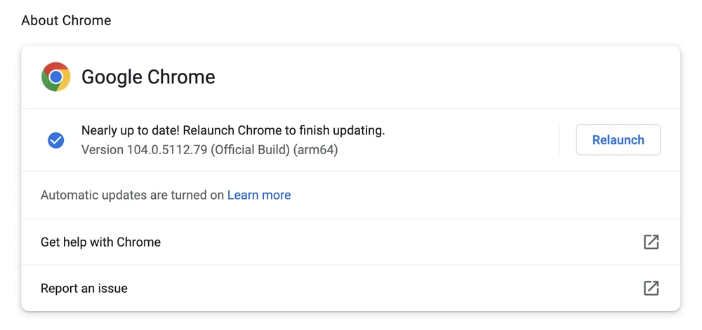 Tải về bản cập nhật mới nhất cho trình duyệt Chrome. Ảnh: TIỂU MINH
