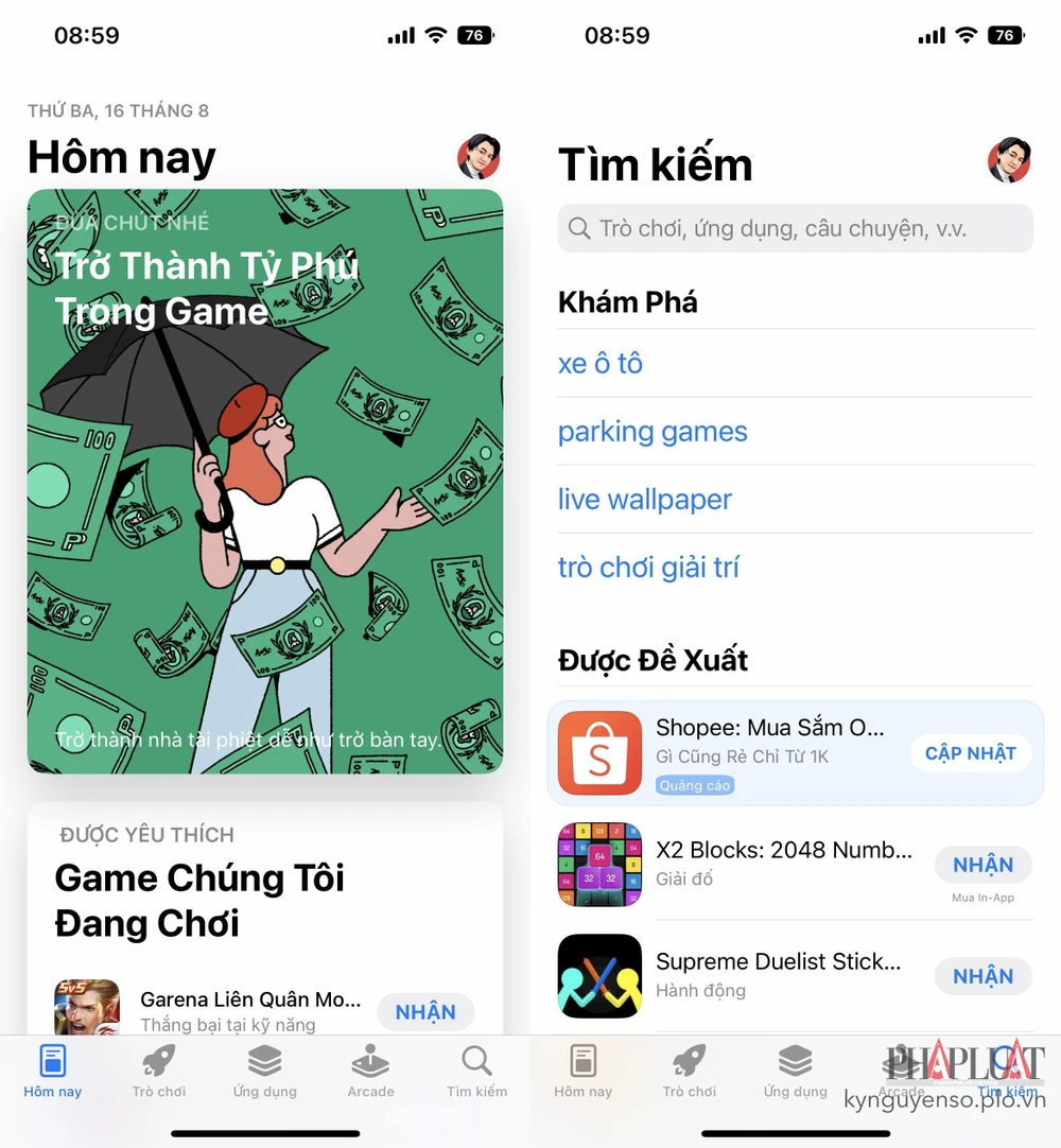 Apple hiển thị quảng cáo trên App Store. Ảnh: TIỂU MINH