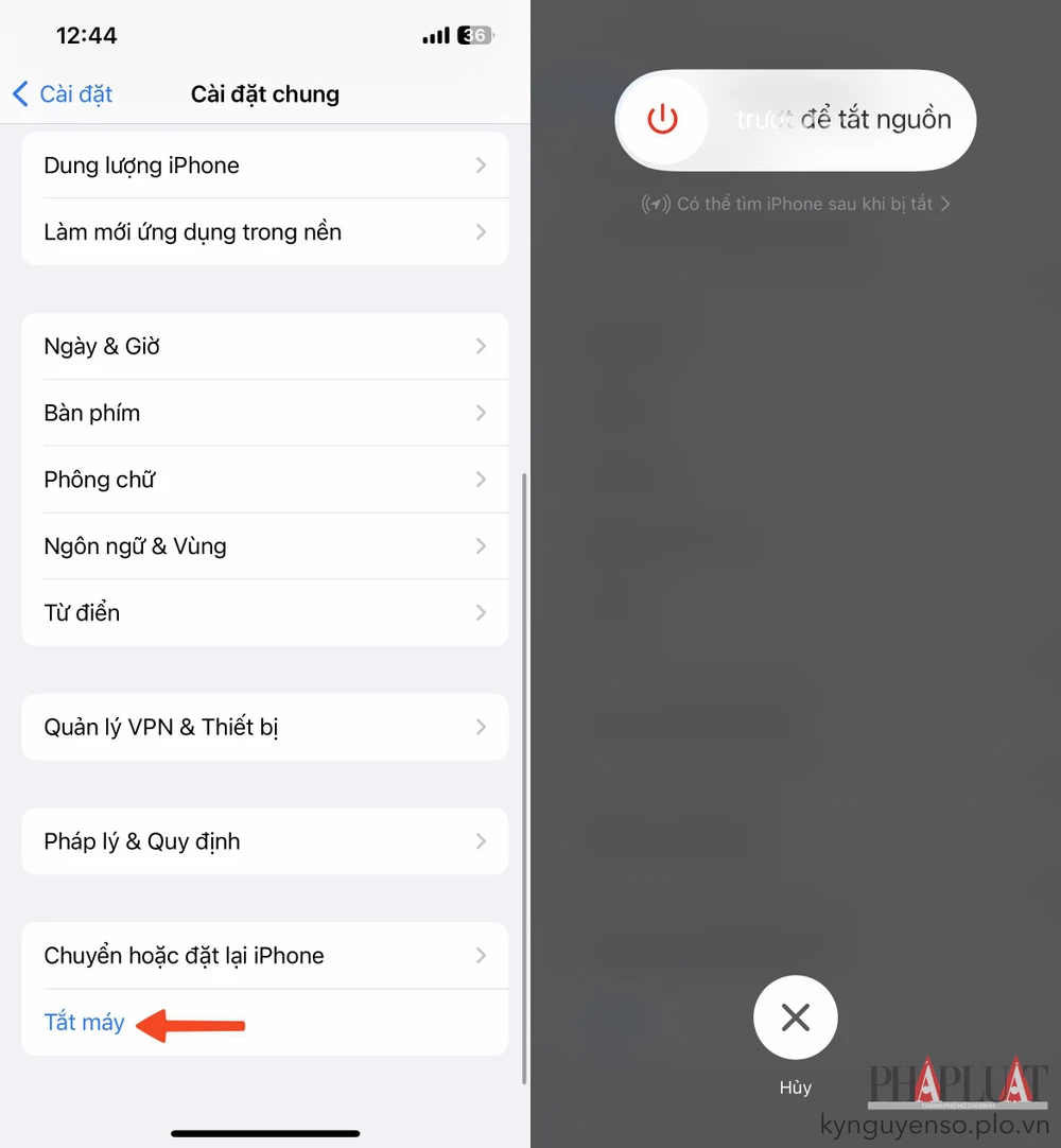 Khởi động lại iPhone. Ảnh: MINH HOÀNG