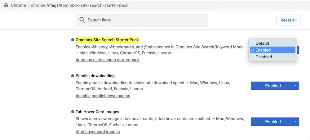 tim-kiem-nhanh-tren-chrome-106 Kích hoạt tính năng tìm kiếm nhanh trên thanh địa chỉ. Ảnh: MINH HOÀNG
