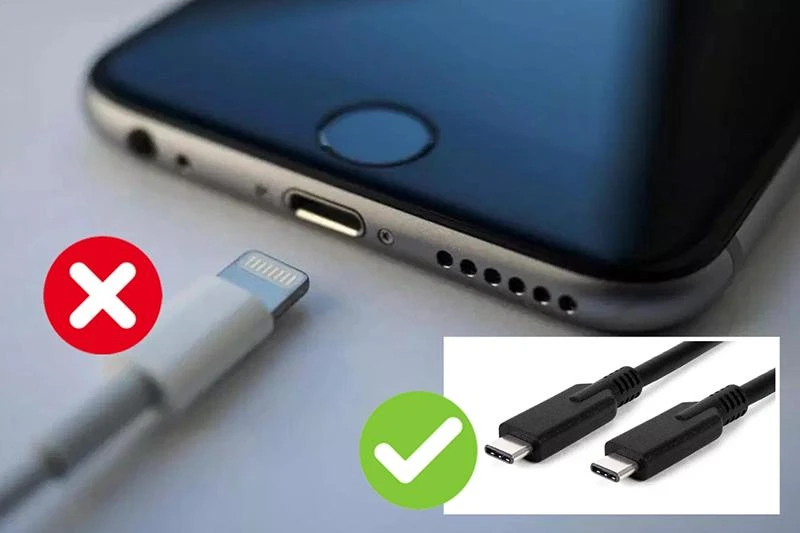 iPhone sắp tới có thể phải chuyển sang sử dụng cổng USB Type-C. Ảnh: Internet
