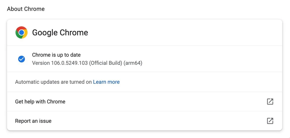 Cập nhật trình duyệt Chrome lên phiên bản mới nhất. Ảnh: TIỂU MINH