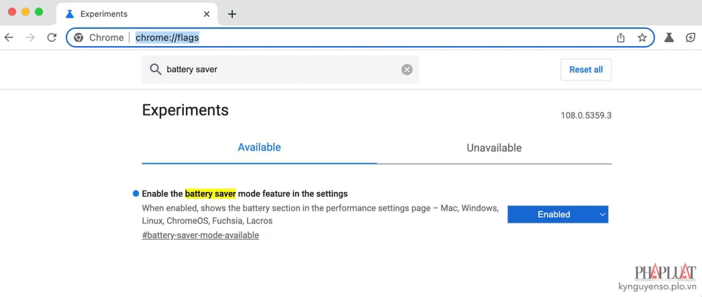 Kích hoạt mục Performance trên Google Chrome